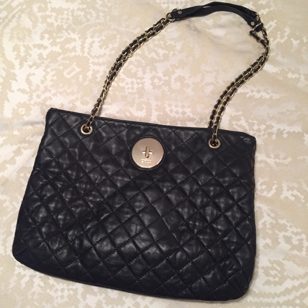 DKNY Quilted Black Leather Tote